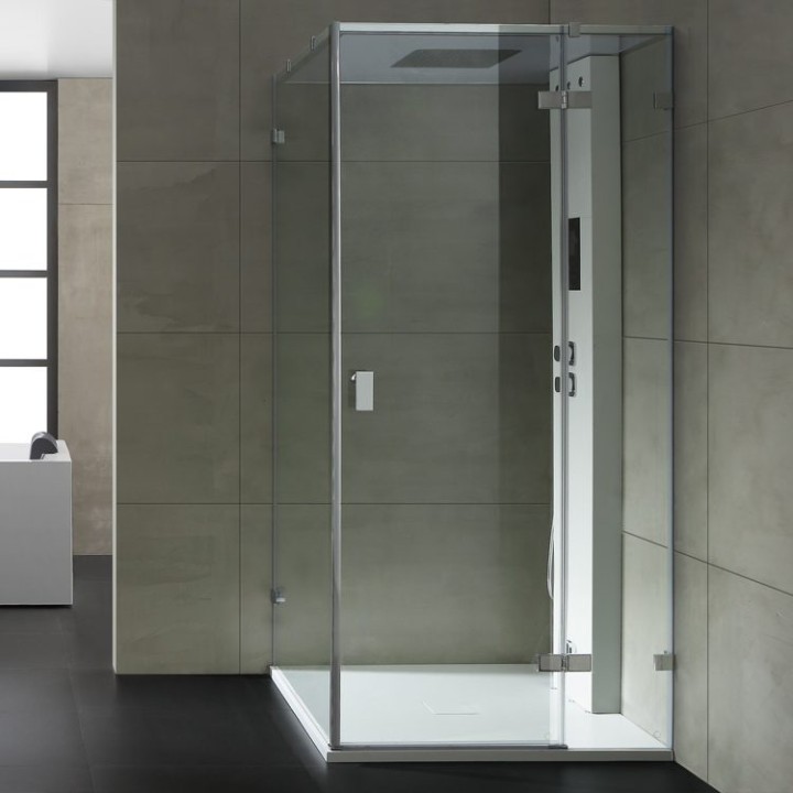 Parní sprchový box EAGO AWT LD108F15 bílý matný 90×90 pravé provedení