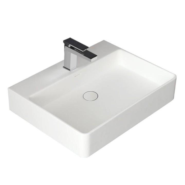 Umyvadlo StoneArt LP6206 z minerálního kamene bílé 60×46 lesklé