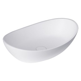 Umyvadlo StoneArt LC149 z minerálního kamene bílé 56×35 lesklé
