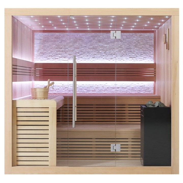 Finská sauna EAGO AWT E1102A hemlock 220×200 9 kW Virta
