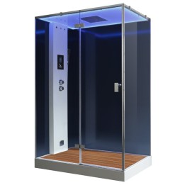 Parní sprchový box EAGO AWT LD211F15 s sprchovou vaničkou černý 150×90 levé provedení