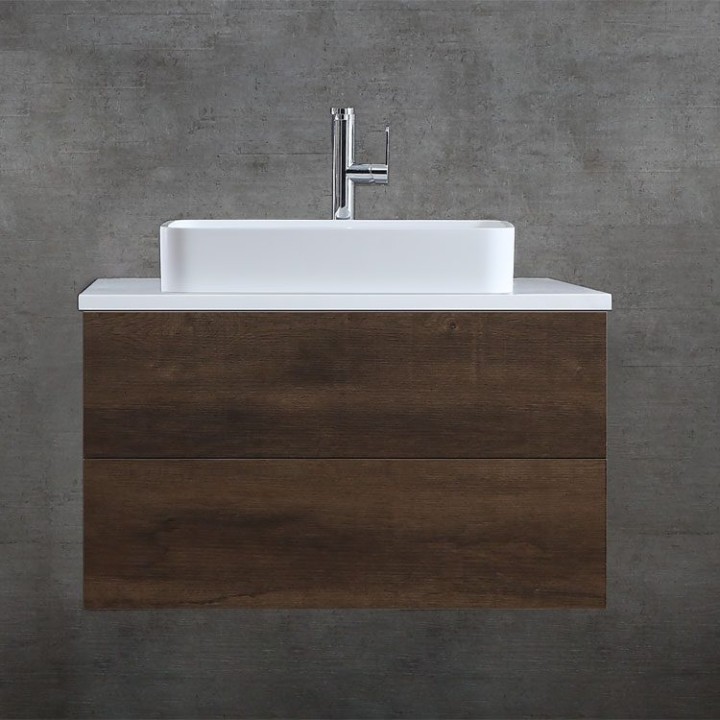 Umyvadlo StoneArt LC111 z minerálního kamene bílé 55×35 matné