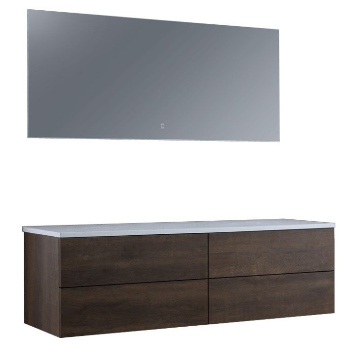 Koupelnový nábytek – set StoneArt Brugge BU-1601pro dubový tmavý 160×50