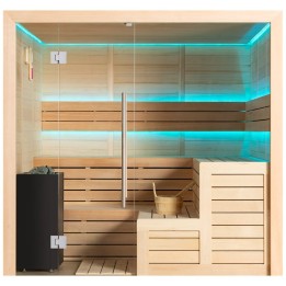 Finská sauna EAGO AWT E1613C hemlock 180×180 9 kW TheWall