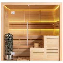 Finská sauna EAGO AWT E1613XL hemlock 240×200 9 kW Cilindro