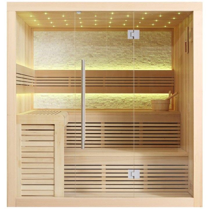Finská sauna EAGO AWT E1102B hemlock 200×170 bez kamen