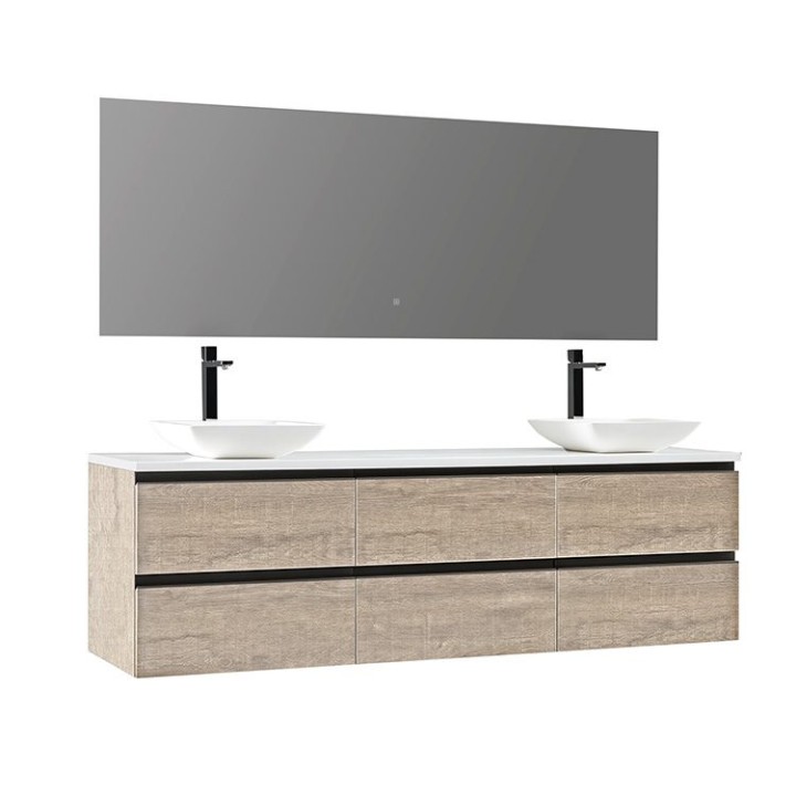 Koupelnový nábytek – set StoneArt Monte Carlo MC-1800pro-2 dubový světlý 180×52
