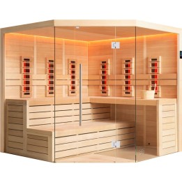 Finská sauna EAGO AWT E1611XL-IR hemlock 250×250 bez kamen