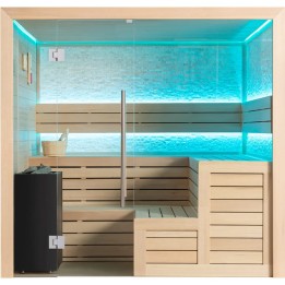 Finská sauna EAGO AWT E1603A hemlock 220×200 9 kW Virta