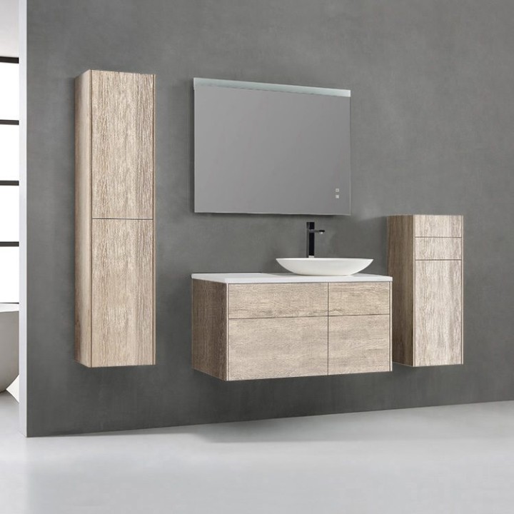 Koupelnová skříňka StoneArt Venice VE-1010pro-3 dubová světlá 100×52 pravé provedení