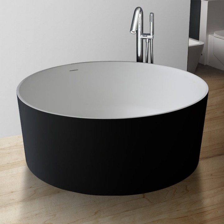 Volně stojící vana StoneArt BS-507 černobílá 150×150 matná