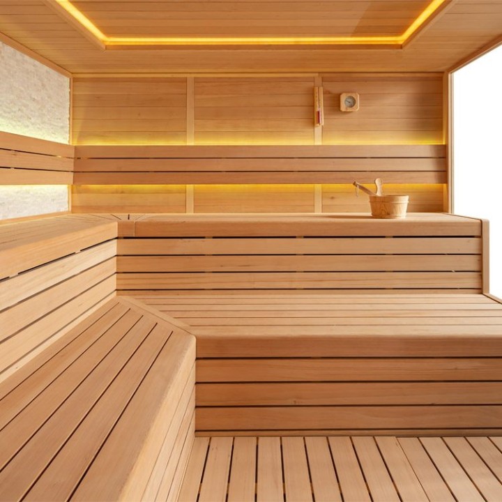 Finská sauna EAGO AWT B1600A hemlock 400×300 15,8 kW Virta Bi-O