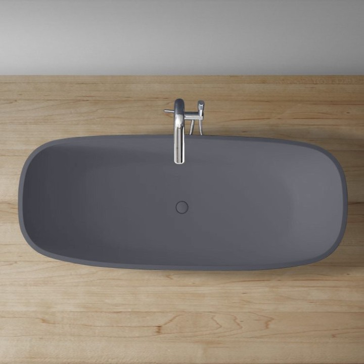 Volně stojící vana StoneArt BS-528 betonově šedá 175×75 matná