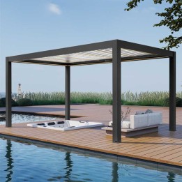 Pergola EAGO AWT P8-3C extreme černobílá 3×5 m elektrická