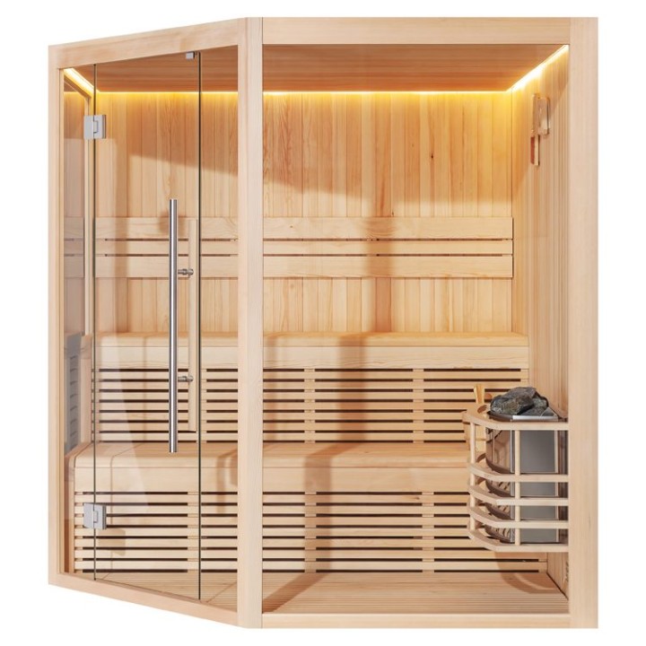 Finská sauna EAGO AWT B1801XL borovice 200×200 9 kW Viking Bi-O