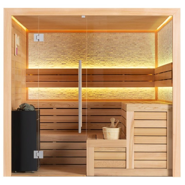 Finská sauna EAGO AWT E1603XL červený cedr 240×200 10,8 kW Virta