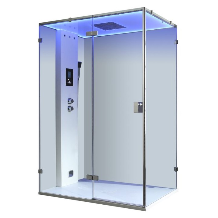Parní sprchový box EAGO AWT LD111F15 bílý lesklý 150×90 levé provedení