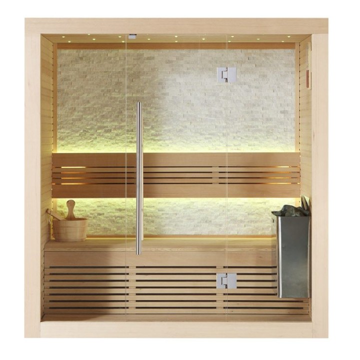 Finská sauna EAGO AWT E1103A hemlock 180×105 4,5 kW TheWall
