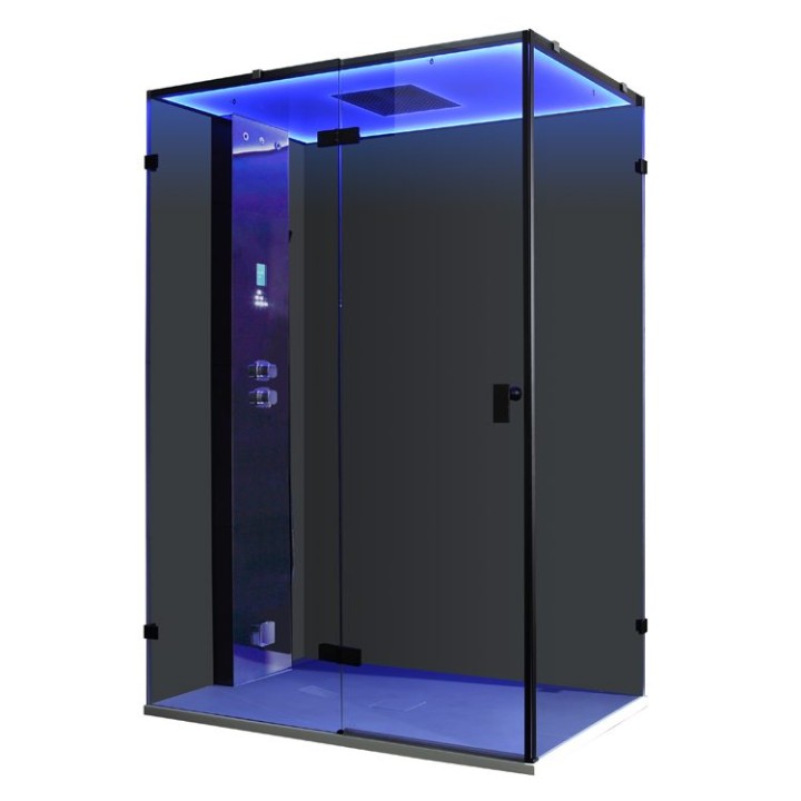 Parní sprchový box EAGO AWT LD111F15 černý 150×90 levé provedení