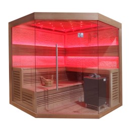 Finská sauna EAGO AWT B1242B červený cedr 200×200 9 kW EOS BiO-Max