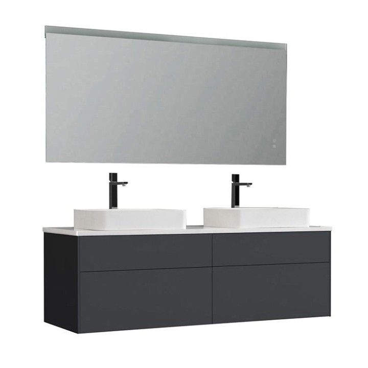 Koupelnový nábytek – set StoneArt Venice VE-1600pro-5 tmavě šedý 160×52