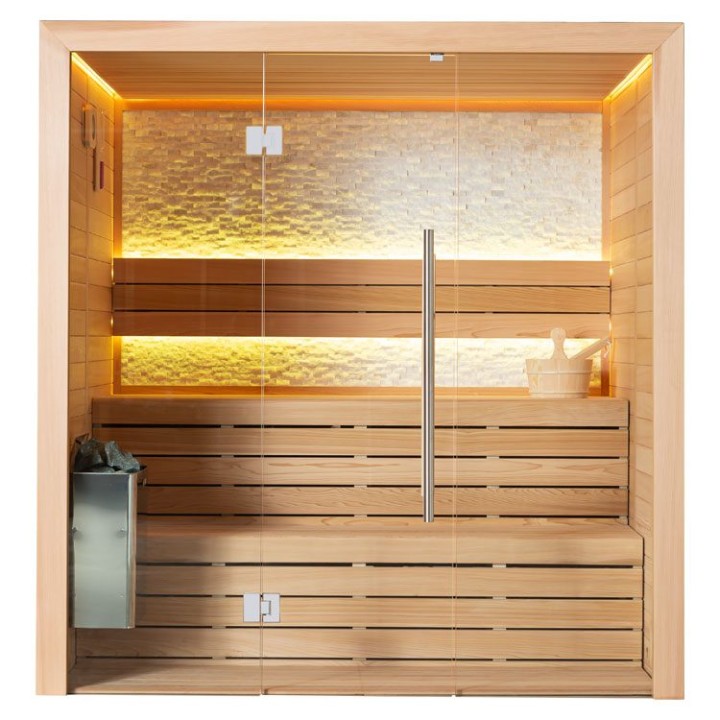 Finská sauna EAGO AWT E1604A červený cedr 200×160 9 kW TheWall