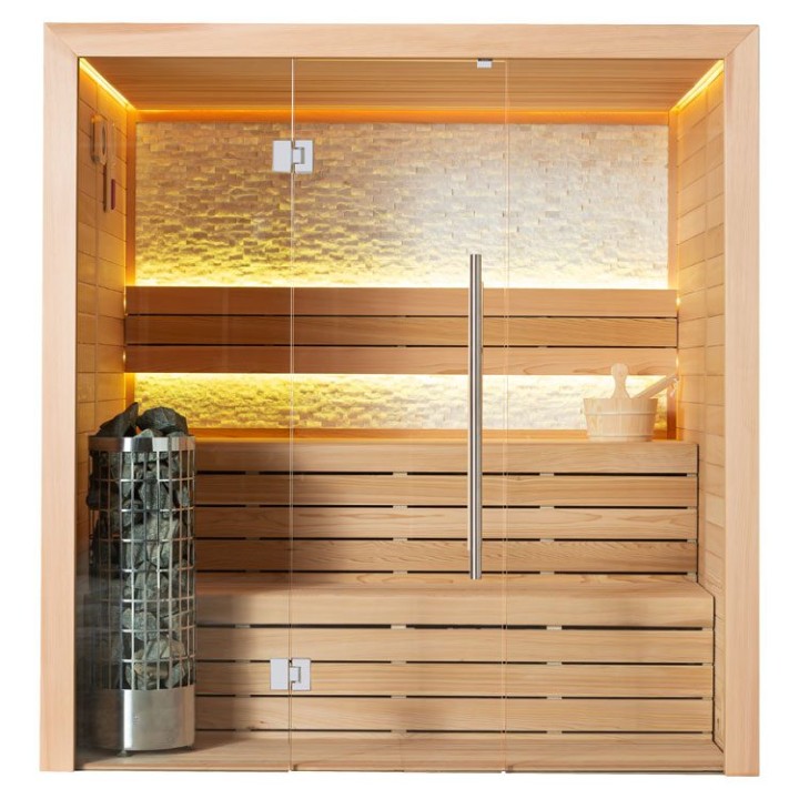 Finská sauna EAGO AWT E1604B červený cedr 180×150 6,8 kW Cilindro