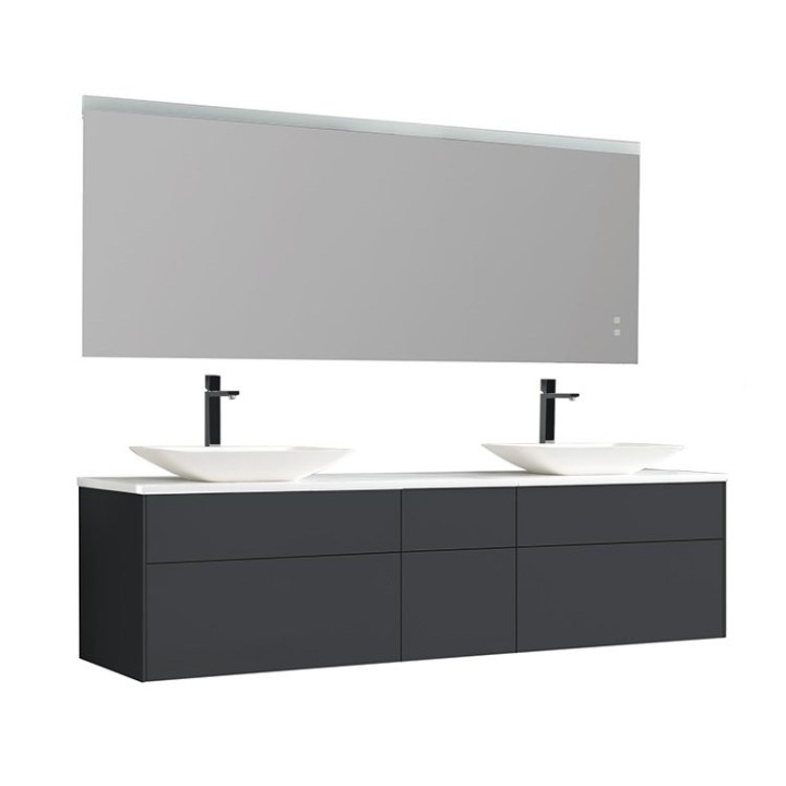 Koupelnový nábytek – set StoneArt Venice VE-2000pro-1 tmavě šedý 200×52