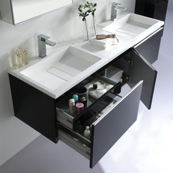 Koupelnový nábytek – set StoneArt Milano ME-1600 dubový tmavý 160×45