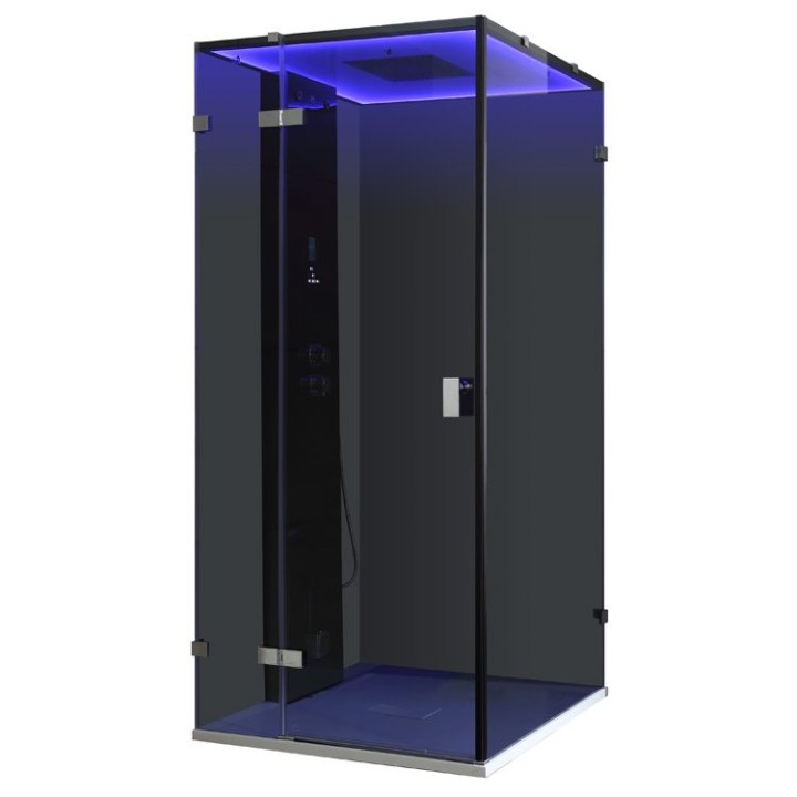 Parní sprchový box EAGO AWT LD106F15 černý 100×100 levé provedení