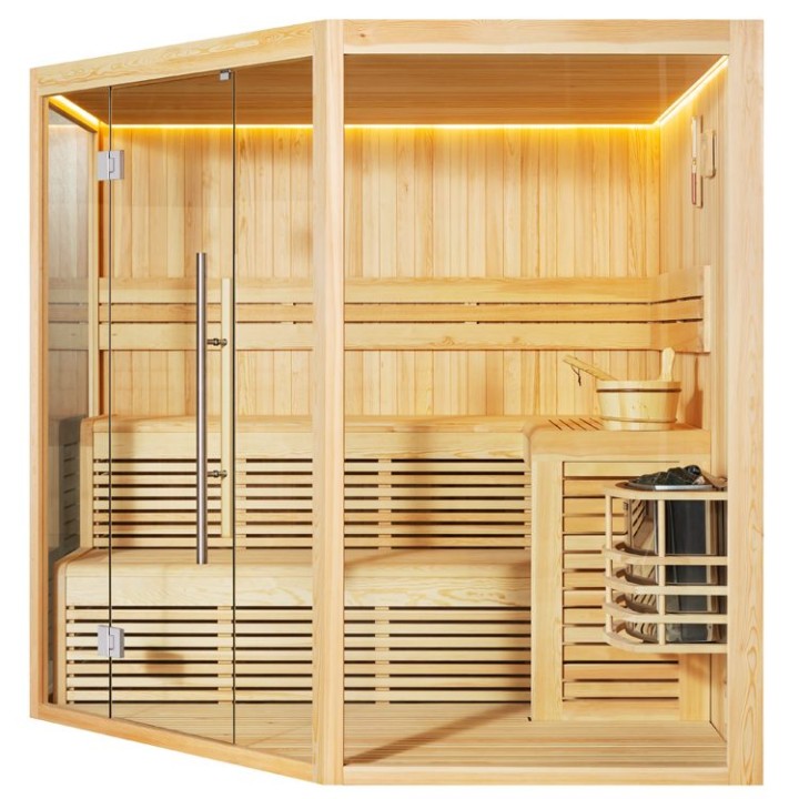 Finská sauna EAGO AWT B1806A borovice 220×220 9 kW Viking Bi-O