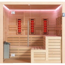 Finská sauna EAGO AWT E1613B-IR hemlock 200×180 9 kW TheWall