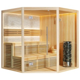 Finská sauna EAGO AWT E1811XL borovice 200×200 9 kW Cilindro