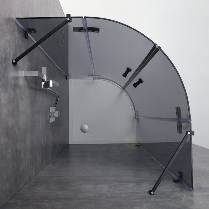 Sprchový kout EAGO AWT LAR0901-B černý 90×90