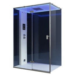 Parní sprchový box EAGO AWT LD211F15 černý 150×90 levé provedení