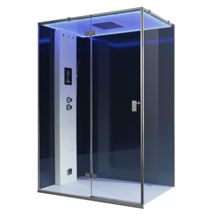 Parní sprchový box EAGO AWT LD211F15 černý 150×90 levé provedení