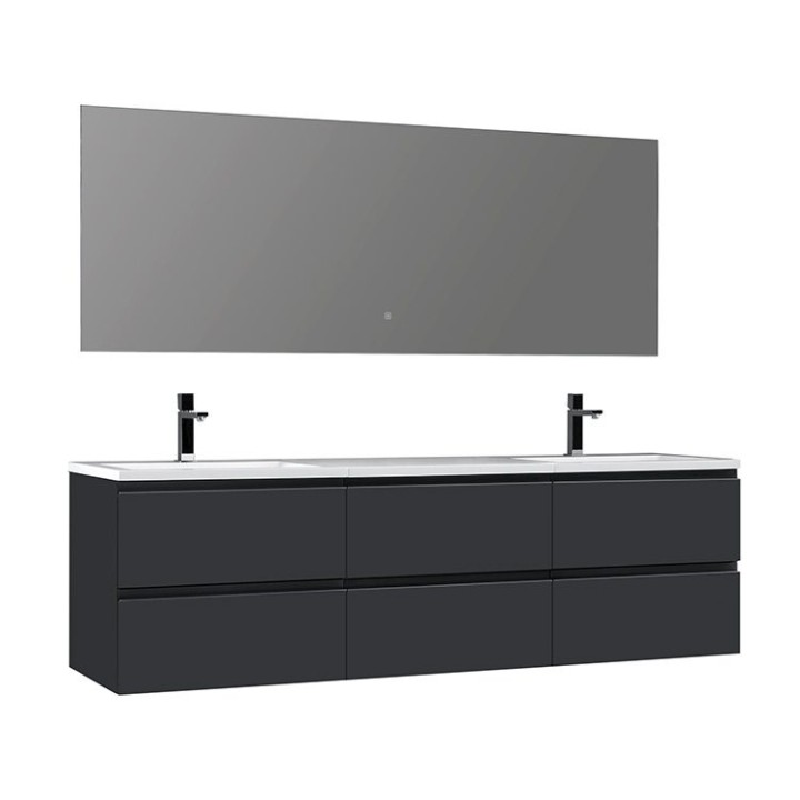 Koupelnový nábytek – set StoneArt Monte Carlo MC-1800 tmavě šedý 180×52