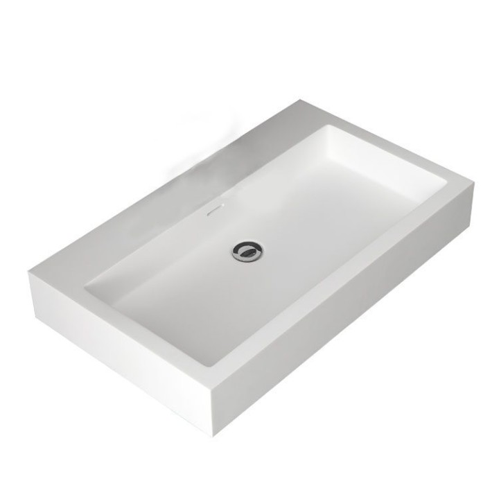 Umyvadlo StoneArt LP4508-0 z minerálního kamene bílé 80×48 lesklé