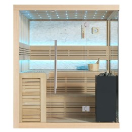 Finská sauna EAGO AWT B1105C hemlock 180×180 9 kW EOS BiO-Cubo