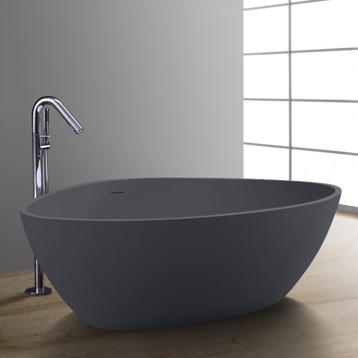 Volně stojící vana StoneArt BS-533 betonově šedá 180×140 matná