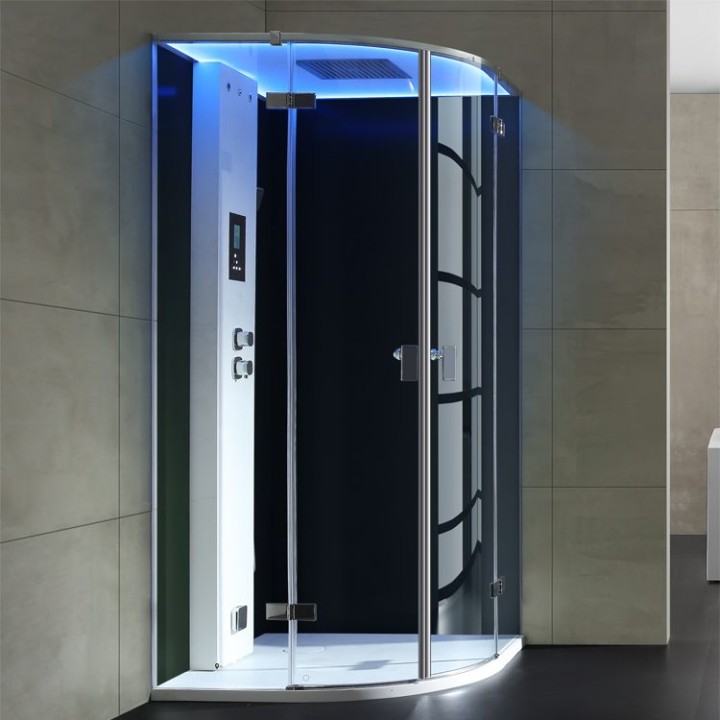 Parní sprchový box EAGO AWT LD210F15 černý 90×90