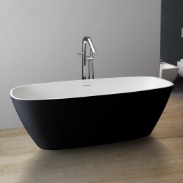 Volně stojící vana StoneArt BS-528 černobílá 175×75 matná