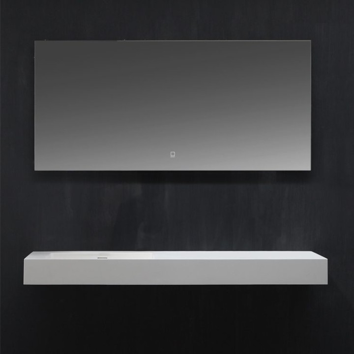 Umyvadlo StoneArt LP4514-0L z minerálního kamene bílé 140×48 lesklé