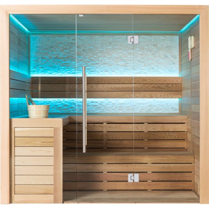 Finská sauna EAGO AWT E1602C červený cedr 180×160 bez kamen