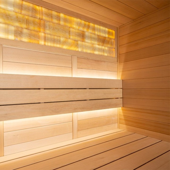 Finská sauna EAGO AWT B1624A hemlock 200×160 9 kW TheWall Bi-O