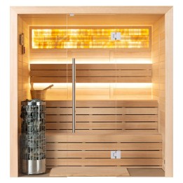 Finská sauna EAGO AWT E1624A hemlock 200×160 9 kW Cilindro