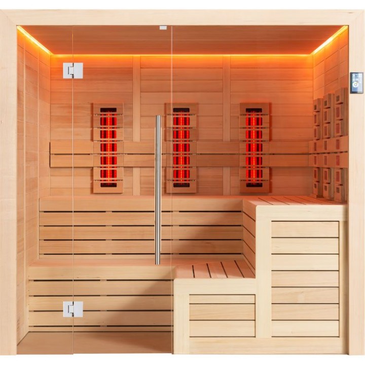 Finská sauna EAGO AWT E1613A-IR hemlock 220×200 bez kamen