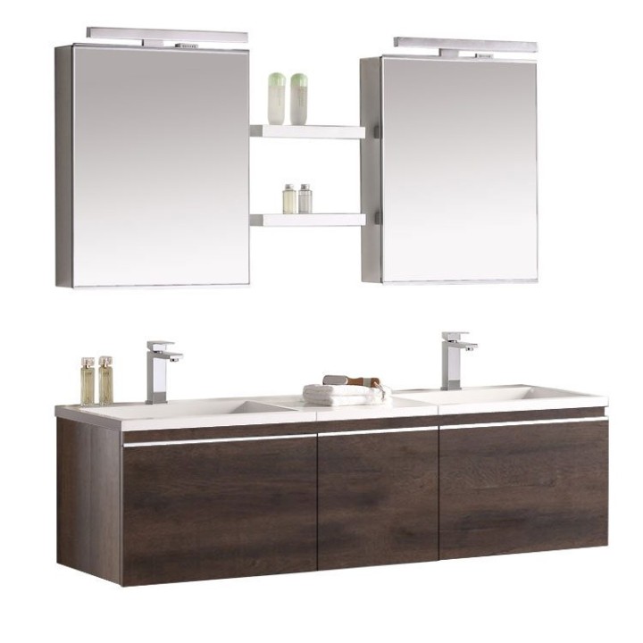 Koupelnový nábytek – set StoneArt Milano ME-1600-1 dubový tmavý 160×45