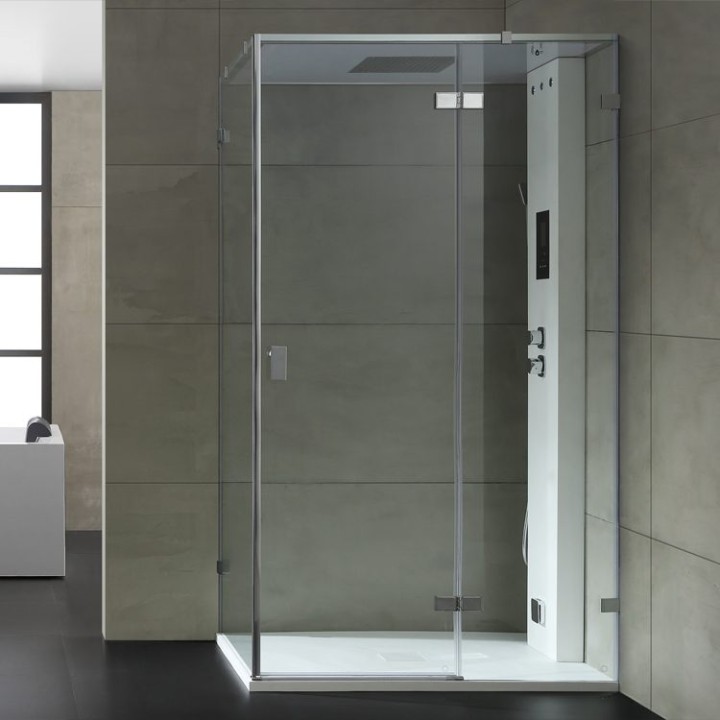Parní sprchový box EAGO AWT LD107F15 bílý lesklý 120×90 pravé provedení