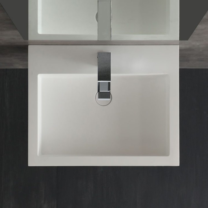 Umyvadlo StoneArt LP4506 z minerálního kamene bílé 60×48 matné